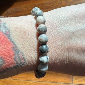 Pink Zebra Jasper Crystal Gemstone Stretch Bracelet * Emotional Balance *